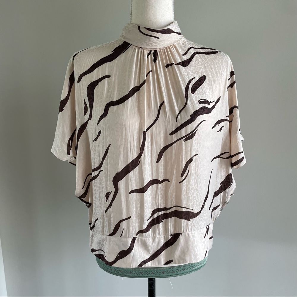 Nine West Mock Neck With Back Neck Tie.